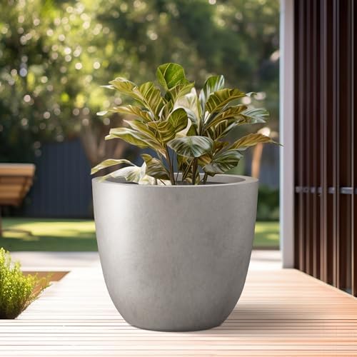 Kante Weathered Concrete Planter 10" Dia All-Weather Round Small Pot - Image 5