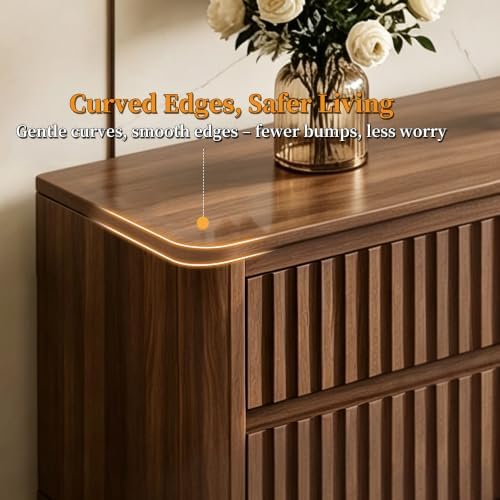78.74" Mid Century Modern TV Stand for TVs up to 75" (Walnut) - Image 5