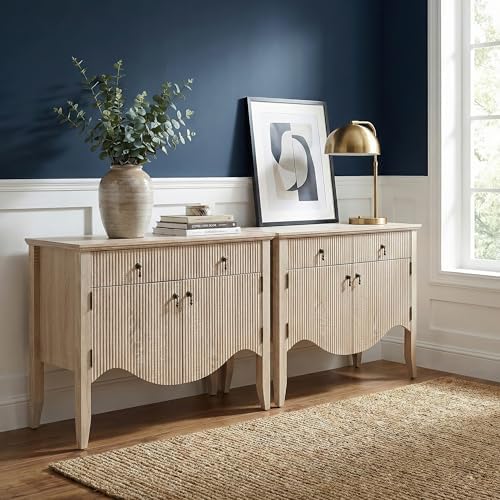 FUSUNBAO 40" Fluted Buffet Cabinet, Sideboard Credenza with Drawer,Walnut - Image 3