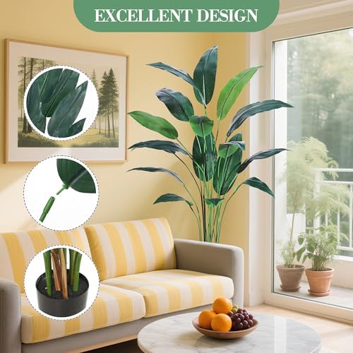 6FT Artificial Bird of Paradise Tree, Realistic Silk Faux Plant with 17 Trunks, Tall Fake Floor Plant for Indoor & Outdoor Home Décor - Image 5