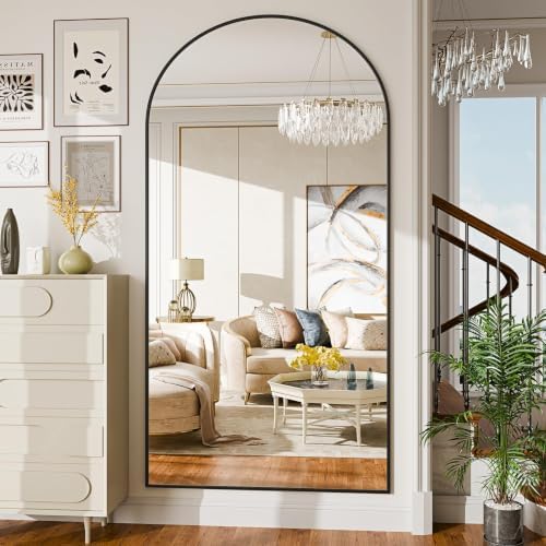81"×41" Floor Mirror Full Length Arched Full Length Mirror Black - Image 3