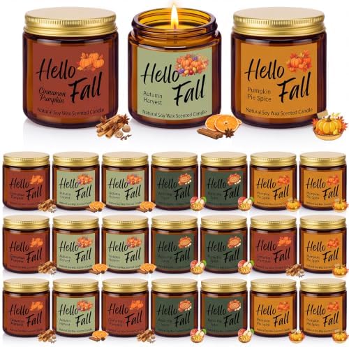 MTLEE 24 Pcs Fall Scented Candles for Home Candle Gifts for Women Men by MTLEE