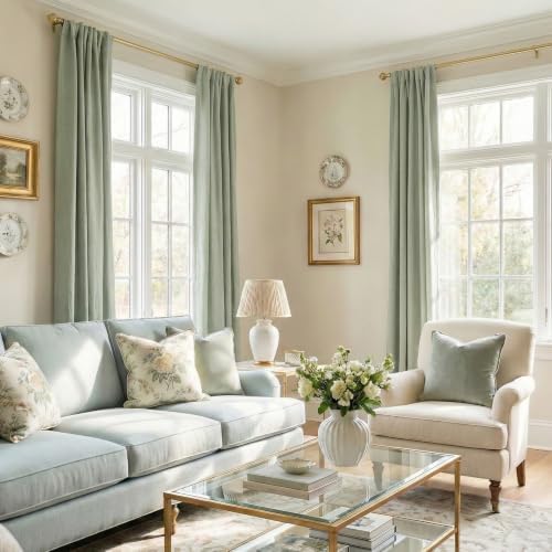 Sage Green Total Blackout Curtains for Bedroom 90 Inches Long - Image 5