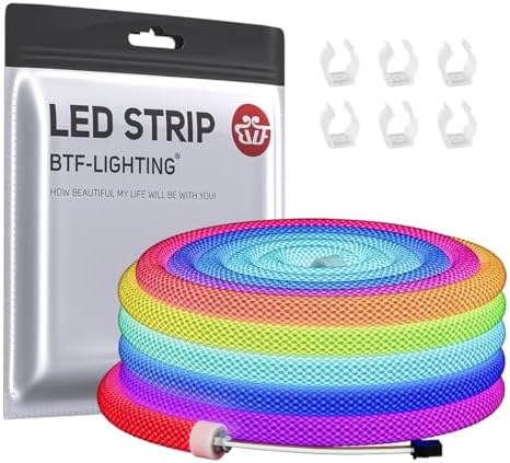 BTF-LIGHTING 9.8FT WS2812B IC RGB Addressable Neon Rope Strip IP67 DC5V by BTF-LIGHTING