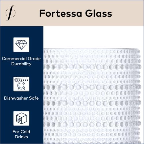 FORTESSA Jupiter Beaded Hobnail Glass Vintage Themed Drinkware Set, 10 Ounce Double Old Fashioned Glass (Set of 6), Dishwasher-Safe, Clear - Image 3