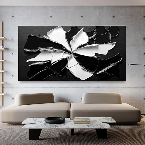 Abstract Wall Art Decorations Modern Large Wall Art for Living Room Abstract Canvas Art Wall Decor Oversized Black and White Wall Art Prints Flowers Artwork for Walls Office Home Decor 29" X 58" - Image 6