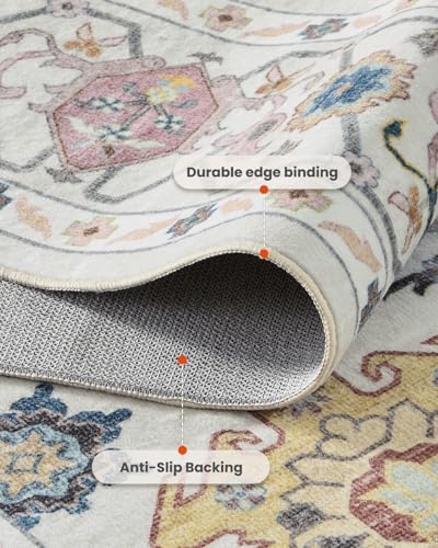 Amada Vintage Washable Area Rug,8'x10',Beige/Multi - Image 4