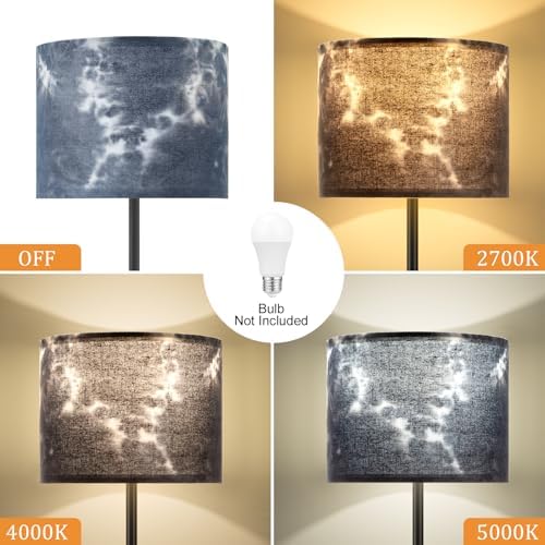 Ambimall 60'' Modern Floor Lamp with Shade, Tall Lamps for Living Room, Bedroom, Office, Dining Room, Hand-Dyed Blue Lampshade(Without Bulb) - Image 4