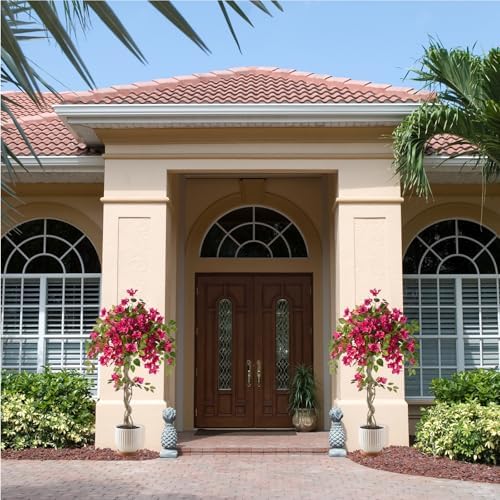4FT Artificial Bougainvillea Tree, UV Resistant Faux Bougainvillea for Indoor Outdoor Decor, Lifelike Bougainvillea Artificial Flowers Plant for Office, Front Porch, Living Room & Patio - Image 4