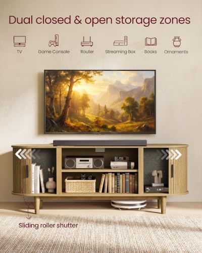 VASAGLE 58 Inch TV Stand, Mid Century Entertainment Center with Storage - Image 3