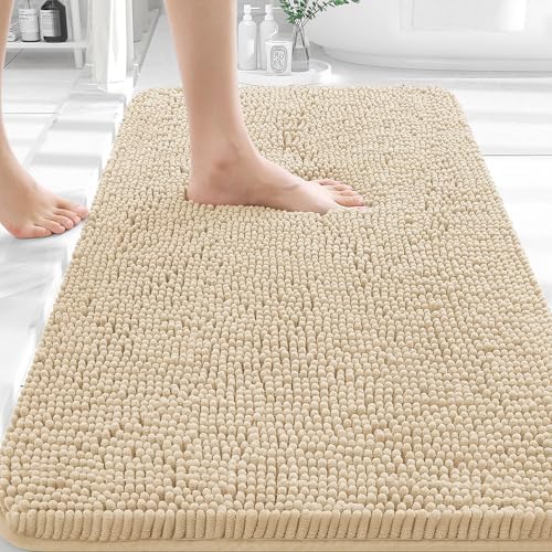 OLANLY Bathroom Rugs 35x24, Extra Soft Absorbent Chenille Bath Rugs by OLANLY