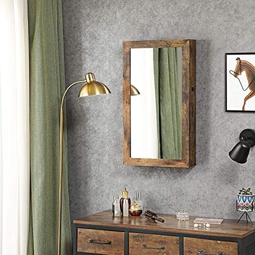 SONGMICS Lockable Jewelry Cabinet Armoire with Mirror, Wall-Mounted - Image 4