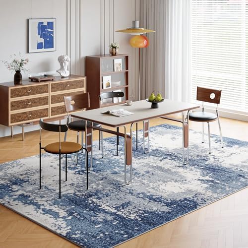 Blue Washable Rug 5x7 Area Rugs for Living Room Bedroom Carpet - Image 3