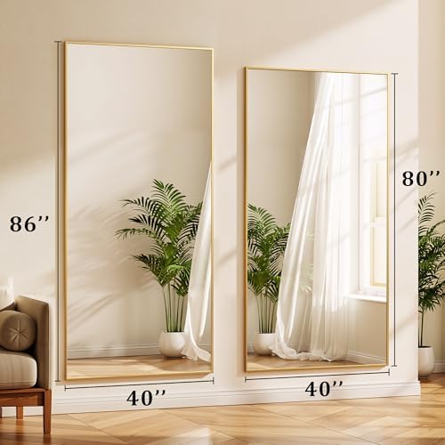 BEAUTYPEAK 80"x40" Rectangle Full Body Floor Mirrors, Full Length Mirror - Image 5
