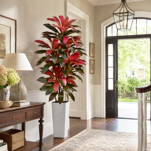 Artificial Red Dracaena Tree 7FT, Large Fake Plants Indoor - Image 4