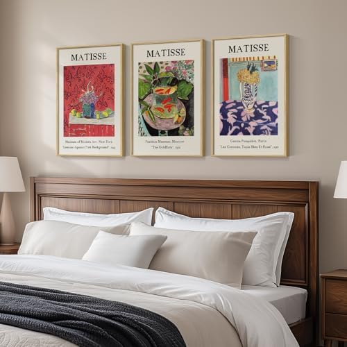 Framed Matisse Wall Art for Living Room, Large 3 Pieces Famous Paintings Colorful Canvas Artwork for Walls, Vintage Botanical Floral Pictures Prints for Bedroom Hallway Home Office Wall Decor 16x24 - Image 2