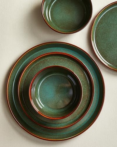 Pokini Ceramic Plates and Bowls Sets for 8, 24pcs Dinnerware Sets, Dish Set - Image 3