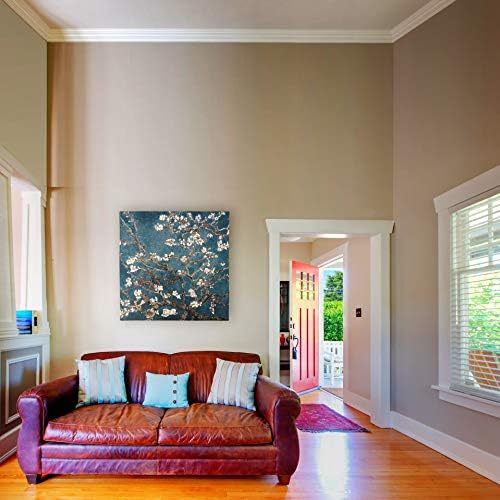 Blossoming Almond Tree by Vincent van Gogh | Woven Tapestry Wall Art Hanging | Contrasting Scenery with White Flowers | 100% Cotton USA Size 35x35 - Image 2