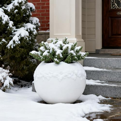 Large Round Planter,Planters for Indoor Plants & Outdoor,Durable Plastic Material Sphere Planter with Drainage Hole & Rubber Plug Weather Resistant,Plant Pot - Image 5