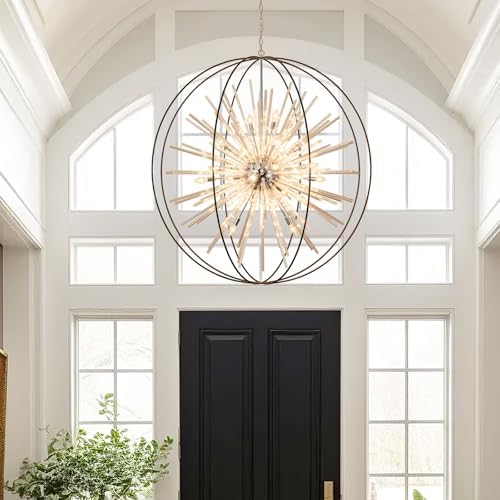 Vezzio Extra Large Modern Black Crystal Chandelier for High Ceiling Foyer by Vezzio