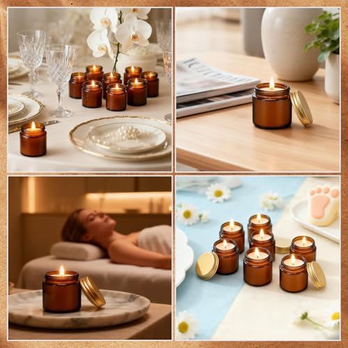 24 Pcs 4 Oz Mini Soy Wax Candles, Rose Sandalwood Scented Aromatherapy Candles Bulk Set, Stress Relief Relaxation Candle, Ideal for Wedding Birthday Party Favors, Gifts and Home Decor - Image 5
