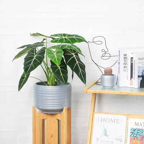 10 Inch Ceramic Plant Pot with Drainage – Large Flower Pot for Indoor Outdoor Plants, Modern Decorative Planter for Patio, Balcony, Garden, or Home Decor - Image 4