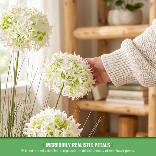 Ttranewsoo Tall Faux Grass Plant with White Flowers, 47.2 Inch Artificial Potted Greenery, UV Resistant Floor Plant for Indoor and Sheltered Outdoor Decor, 1 Pack - Image 5
