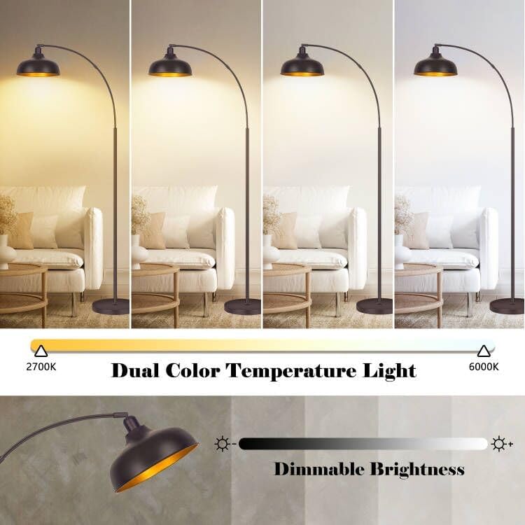Arc Floor Lamps Bronze, Standing Lamps for Living Room Reading Lamps 70” - Image 4