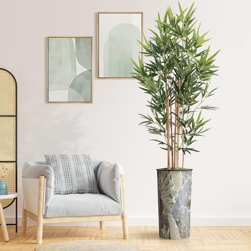 Artificial Tree in Modern Planter, Fake Bamboo Silk TRE for Indoor and Outdoor Home Decoration - 70" Overall Tall (Plant Pot Plus Tree) by SIGNWIN
