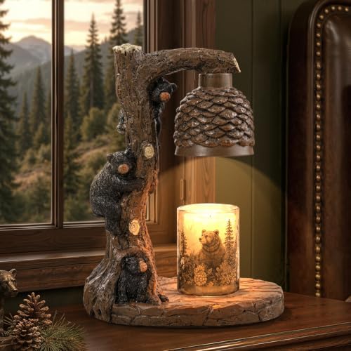 LOKHOM Bear Candle Warmer Lamp with Timer, Dimmable Candle Lamp Home Decor by LOKHOM