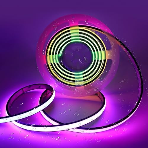 Addressable COB LED Strip, IP68 Waterproof 24V 9.84ft WS2811 RGB-IC Dream Rainbow Color Black PCB LED Tape 720LEDs/m with Silicone Tube for Outdoor Decor Lighting (Without Controller and Power Supply) by MALIIGAZA