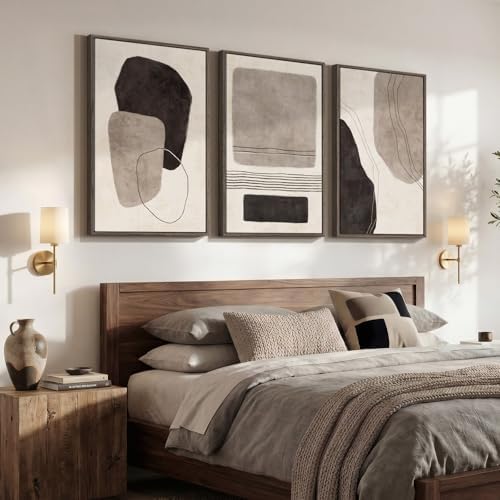 Large Framed Black and White Abstract Wall Art for Living Room, 24x36 In - Image 2