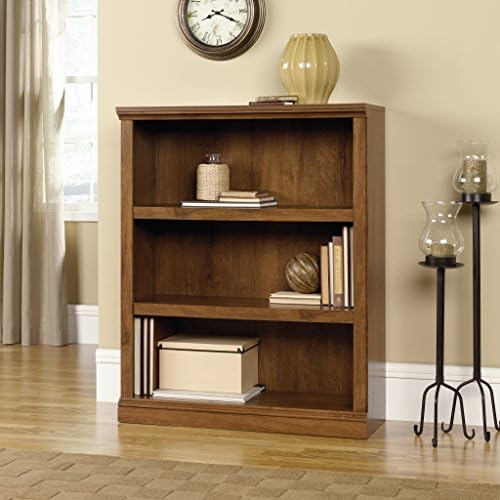 Sauder Miscellaneous Storage 3-Shelf Bookcase/ Book shelf, Oiled Oak finish - Image 2