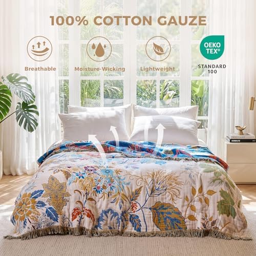 LUTBM Boho Throw Blanket for Bed 60"x80", All Season Cotton Couch Blankets - Image 2
