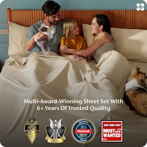 Bedsure PureWoven Rayon Derived from Bamboo, California King Sheet Sets - Image 3