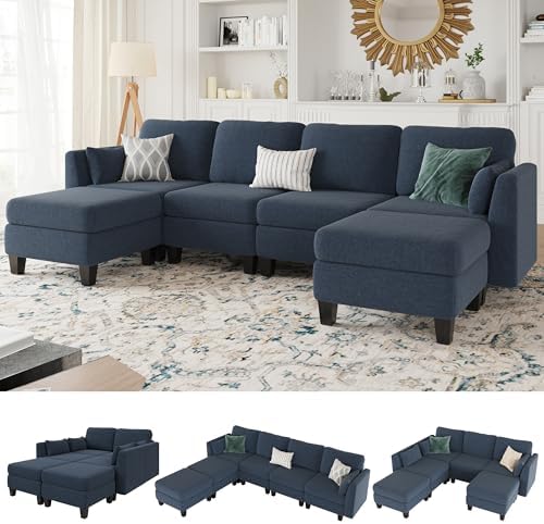 Modular Sectional Sofa 6 Seaters Modular Sleeper Sofa Couch by Unknown