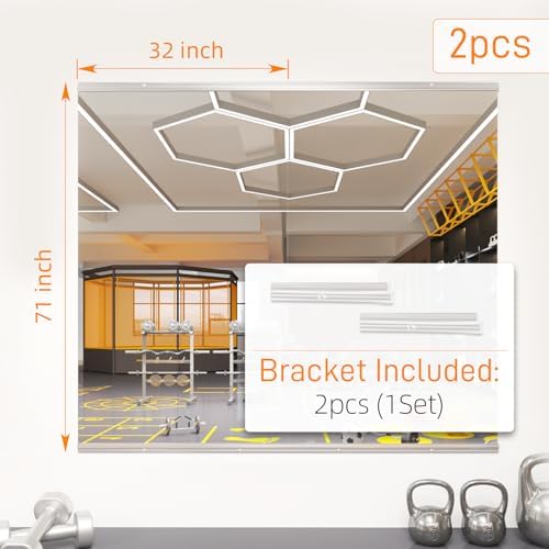 pertetey 48 x 32 in Home Gym Mirrors, Frameless, 2-Pack - Image 5