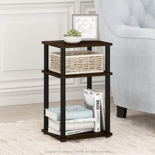 Furinno JUST Toolless 3-Tier Side Table, Open Shelf, Columbia Walnut - Image 2