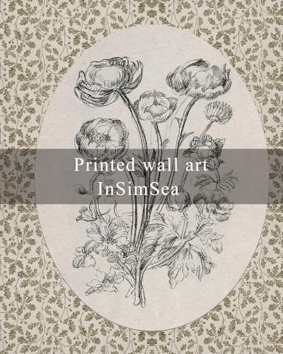InSimSea Framed Wall Art Vintage Decor, Neutral Roses Floral Prints, 8x10In - Image 7