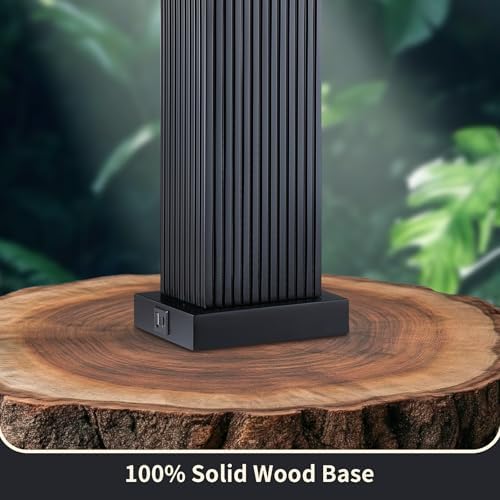 Lovlast 27.5" Black Modern Table Lamps Set of 2 for Bedroom Living Room - Image 2