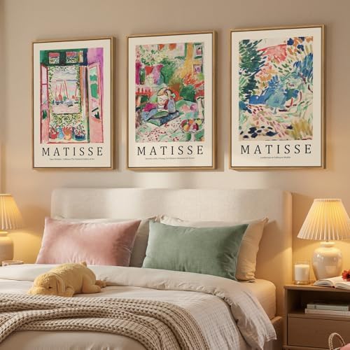 Large Framed Matisse Colorful Canvas Wall Art for Living Room, 3 Piece - Image 2