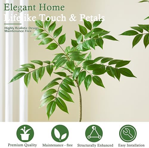 Artificial Sumac Tree: 5FT Faux Mahonia Fortunei Tree Fake Plants - Image 4