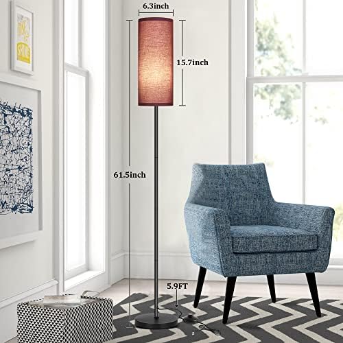 PARTPHONER Floor Lamp for Living Room, Modern Standing Lamps with Lampshade, Minimalist Tall Lamp with Foot Switch for Living Room, Bedroom, Kids Room, Office(Bulb Not Included) - Image 4