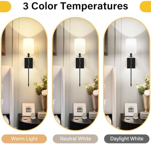 Battery Operated Wall Sconces Set of 2, Rechargeable Sconces with Remote - Image 6