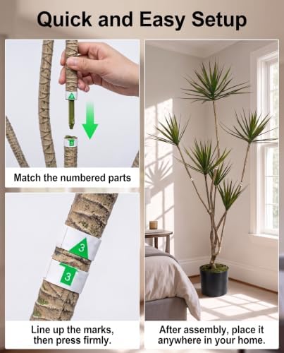 6FT Artificial Dracaena Plant Faux Tree with Detachable Branches - Image 4
