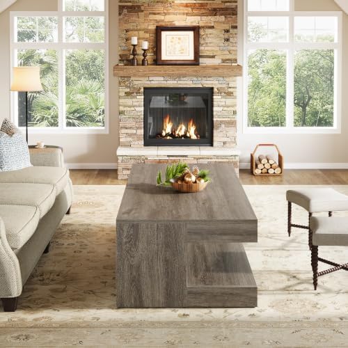 Tribesigns Coffee Table for Living Room, 47.24" Center Tea Table - Image 4