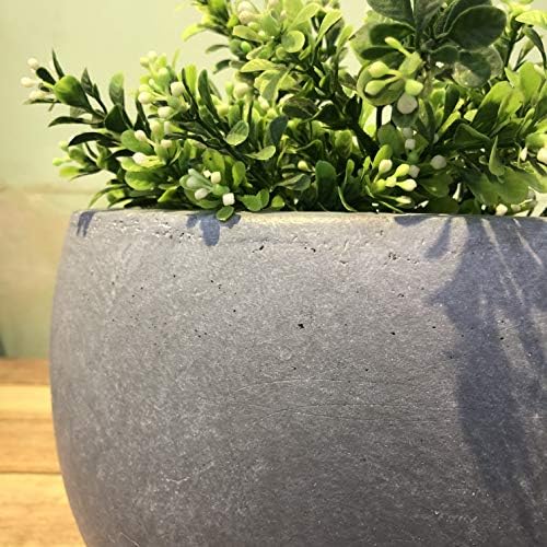 Kante Blue Gray Concrete Planter 11.8" Dia All-Weather Round Small Pot - Image 2
