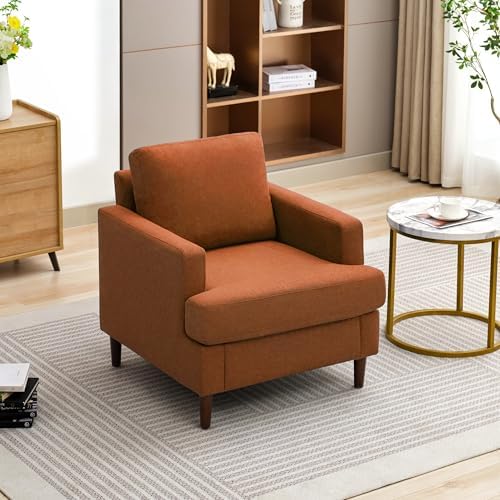 Weture Mid-Century Accent Chair, Orange Armchair Living Room Chairs, 2 Pack - Image 7