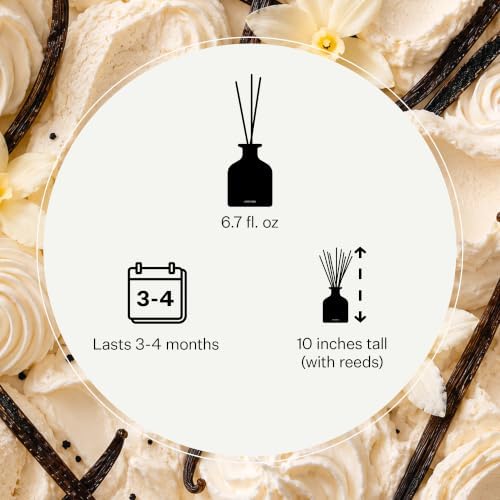 Apotheke Scented Reed Diffuser for Home, Vanilla Cream, 10 Reed Sticks - Image 3