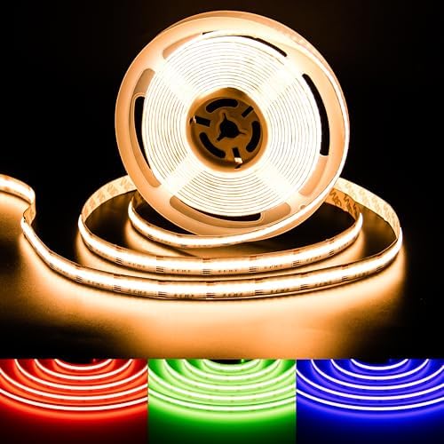 RGBW COB LED Strip Light 20ft RGB+2700K 12V Color Changing UL-Listed LED Light Strip Multicolored Flexible RGB Lights for Party Decoration Home DIY Lighting Projects(NO Adapter or Controller) by GINGSOW